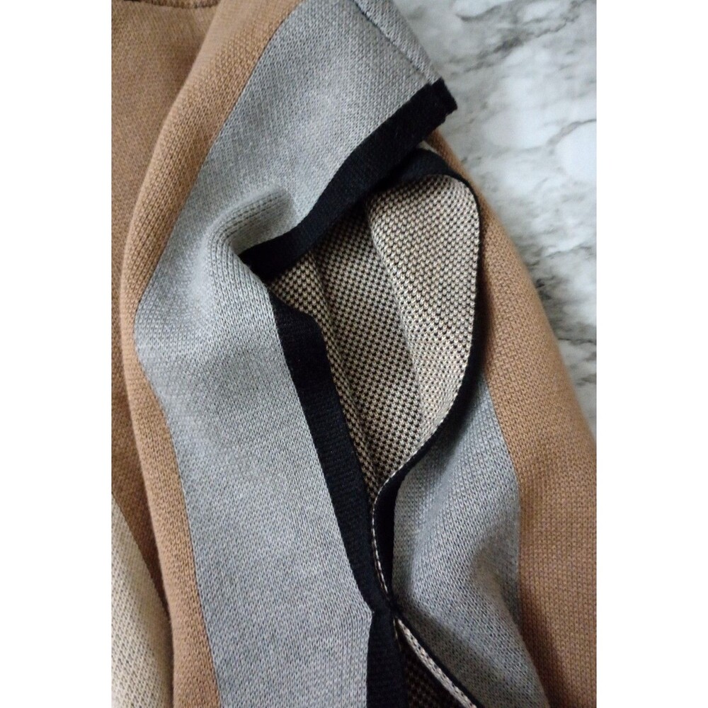 Anne Klein Vertical Stripe Zip Front Cape Size L/XL - Picture 8 of 9